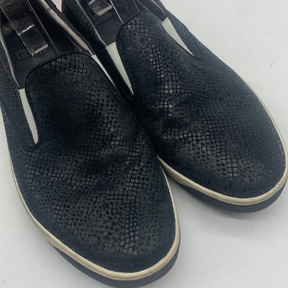 Johnston & Murphy Black Snakeskin Print Slip On Elastic Loafers Size 9 BLO4186E - Picture 2 of 8
